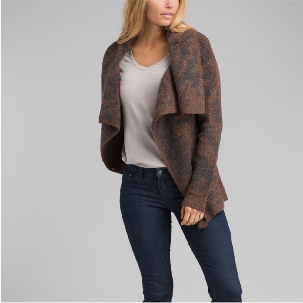 Prana Alberta Reversible Sweater soft fleece wool blend cardigan sweater - Picture 5 of 9